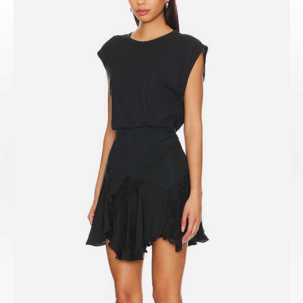 Free People Black Jazzy Short Sleeve
Asymmetrical Mini Dress Size S - Picture 4 of 12